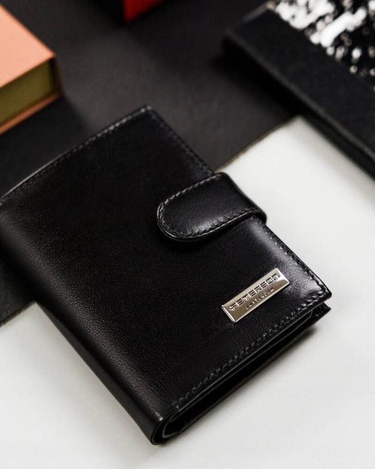 Portfel, czarny, skórzany, Peterson