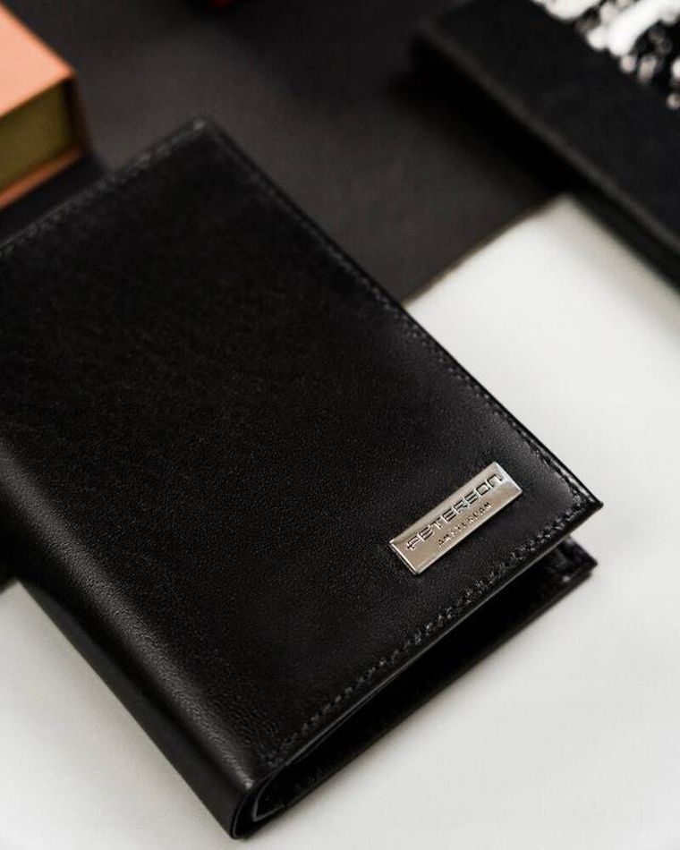 Portfel, czarny, skórzany, Peterson