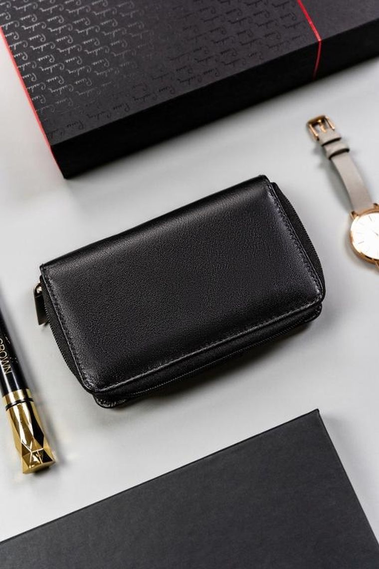 Portfel, czarny, skórzany, Peterson