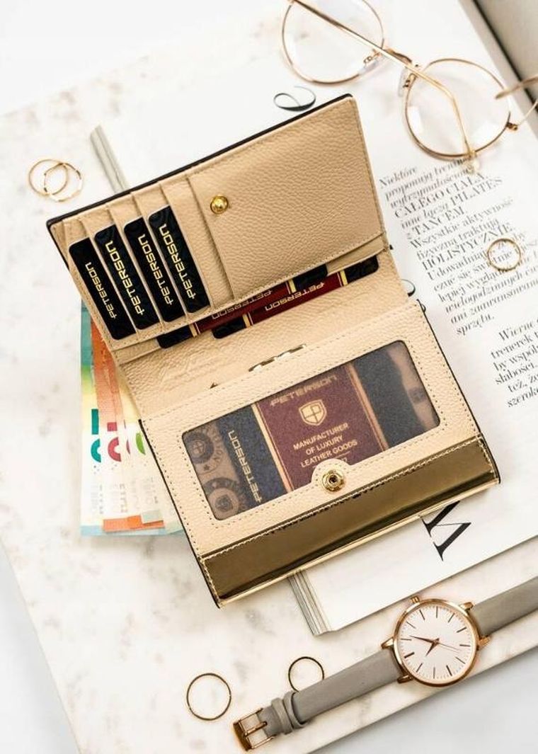 Portfel, czarny, skórzany, Peterson