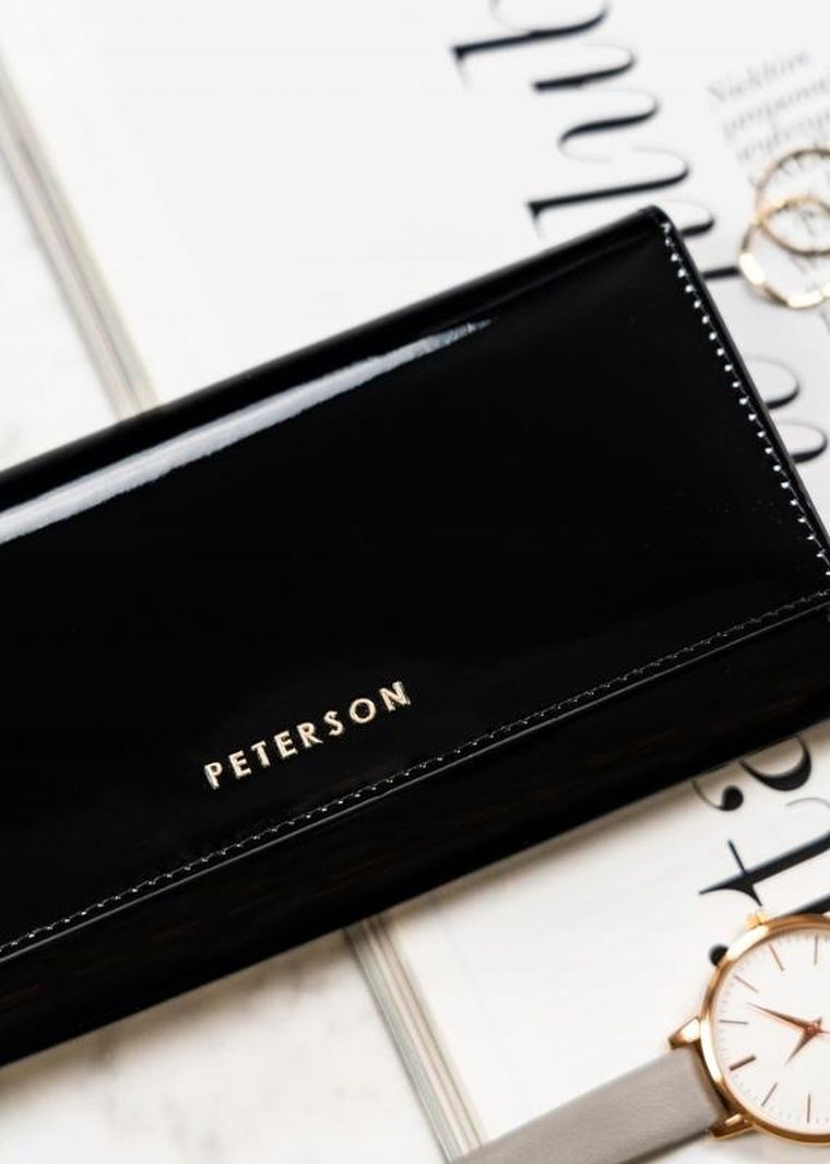 Portfel, czarny, skórzany, Peterson