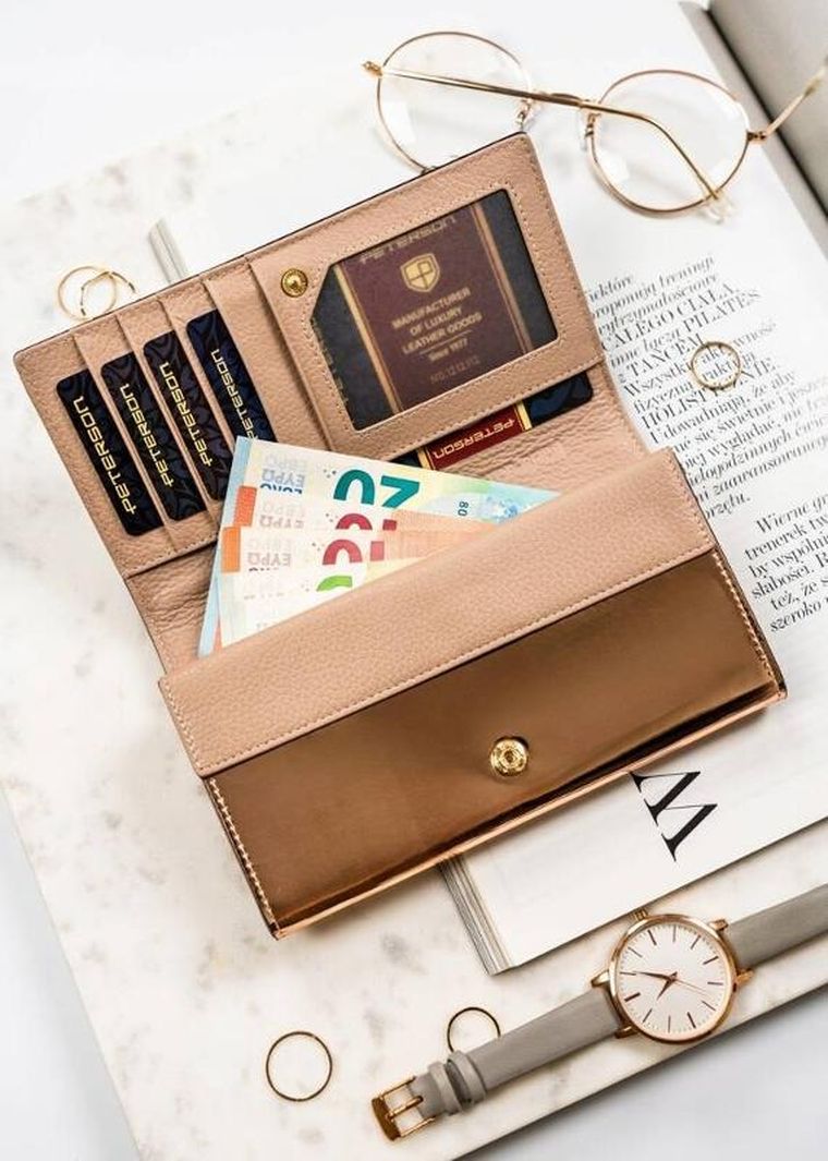 Portfel, czarny, skórzany, Peterson