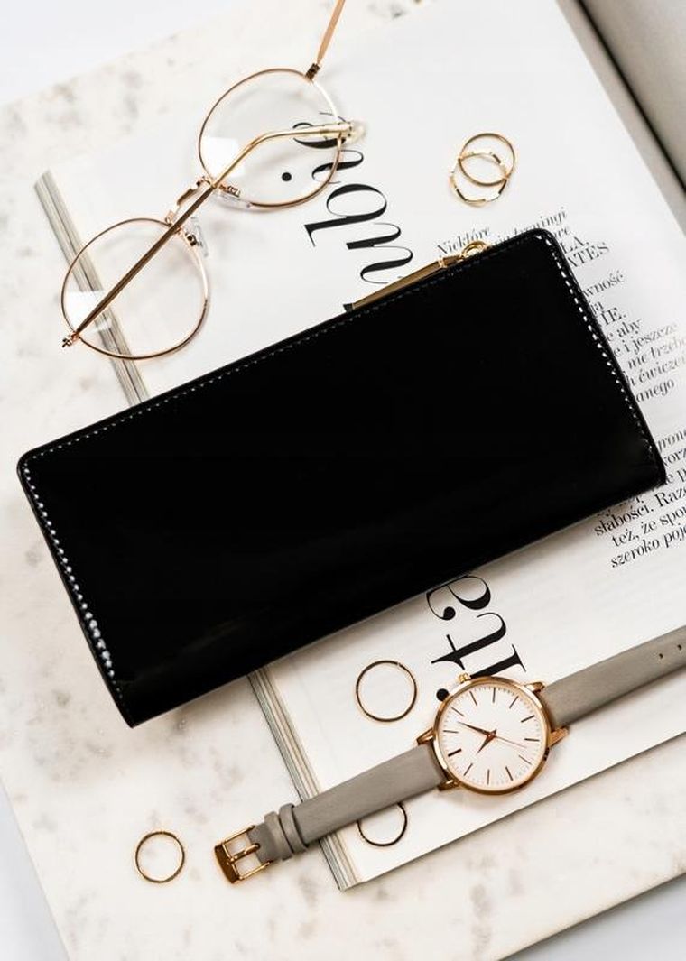 Portfel, czarny, skórzany, Peterson