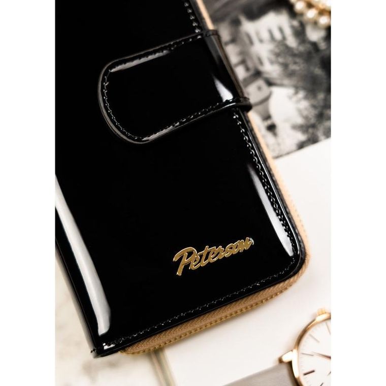 Portfel, czarny, skórzany, Peterson