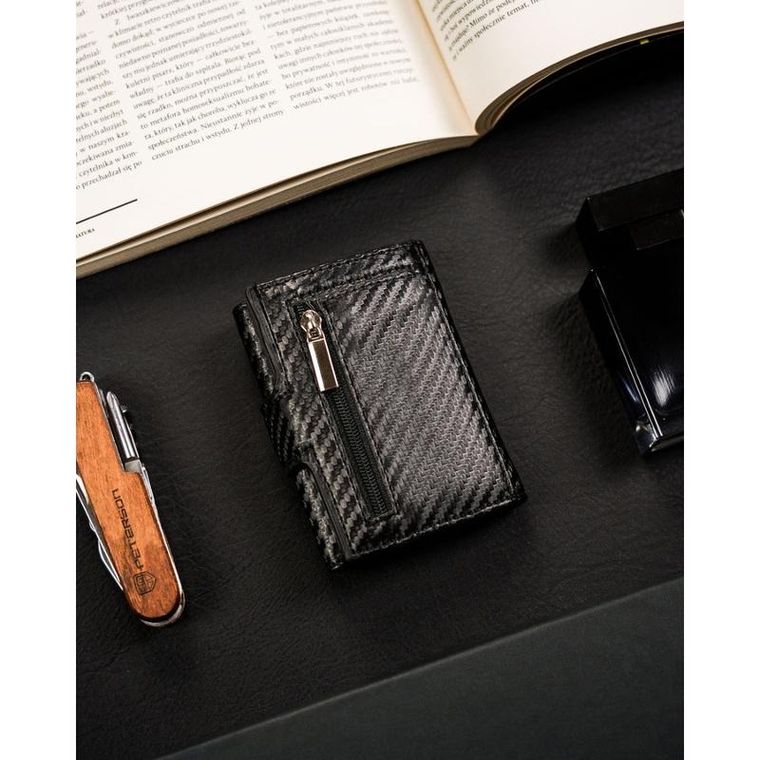 Portfel, czarny, skórzany, Peterson