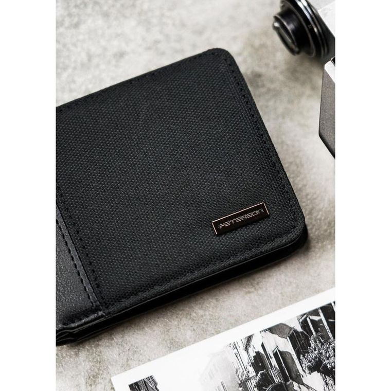 Portfel, czarny, skórzany, Peterson