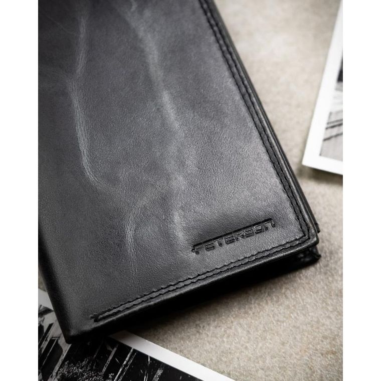 Portfel, czarny, skórzany, Peterson