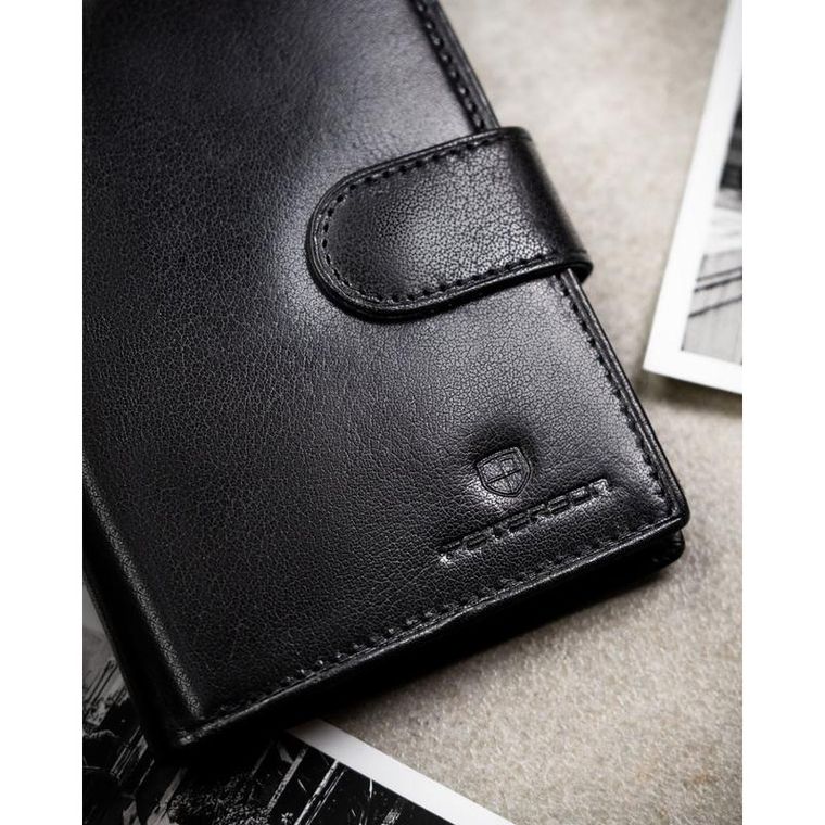 Portfel, czarny, skórzany, Peterson