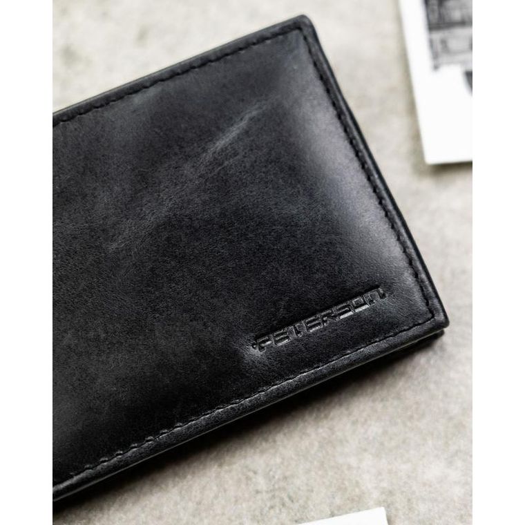 Portfel, czarny, skórzany, Peterson