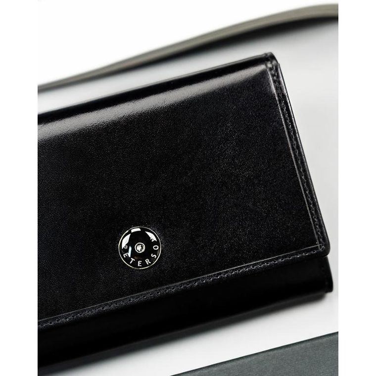 Portfel, czarny, skórzany, Peterson
