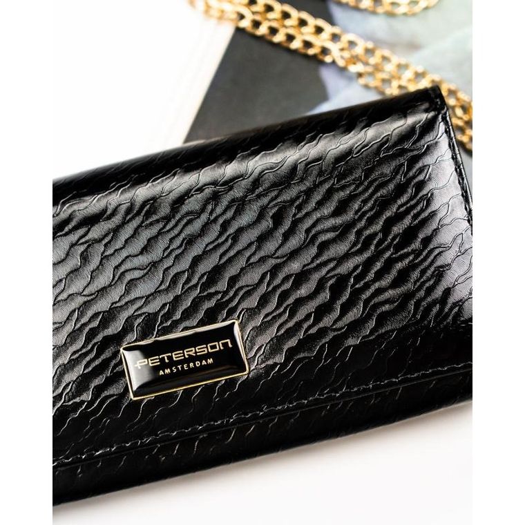 Portfel, czarny, skórzany, Peterson