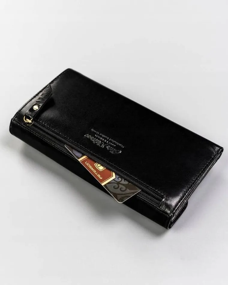 Portfel, czarny, skórzany, RFID, Peterson