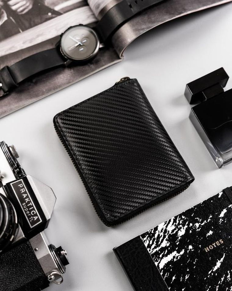 Portfel, czarny, skórzany, RFID, Peterson