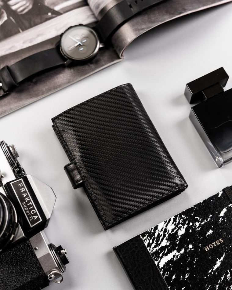 Portfel, czarny, skórzany, RFID, Peterson