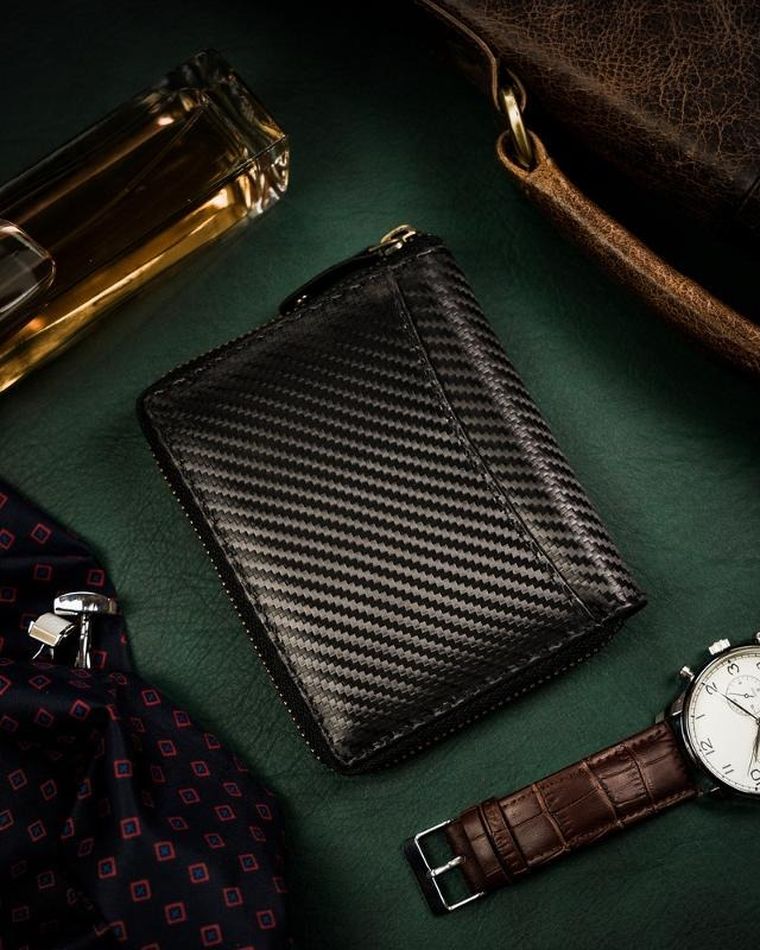 Portfel, czarny, skórzany, RFID, Peterson