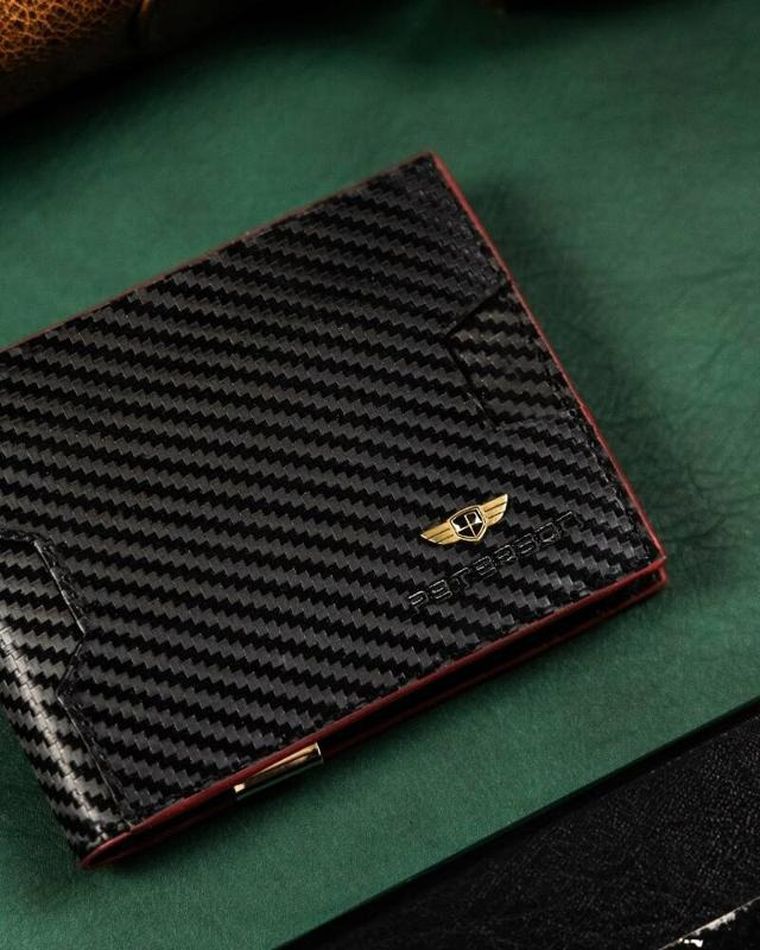 Portfel, czarny, skórzany, RFID, Peterson