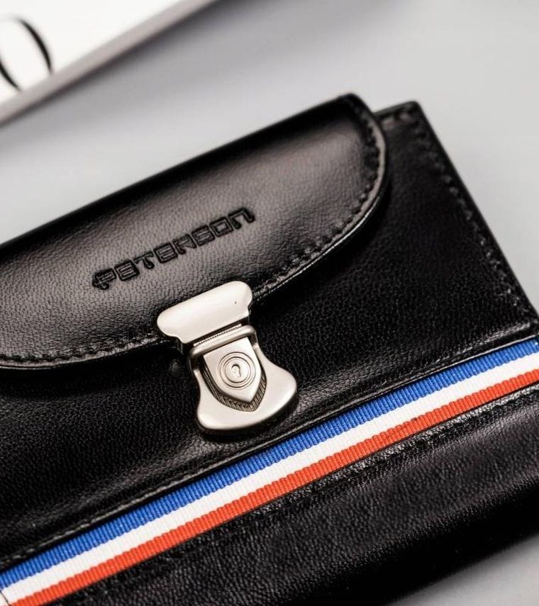 Portfel, czarny, skórzany, RFID, Peterson