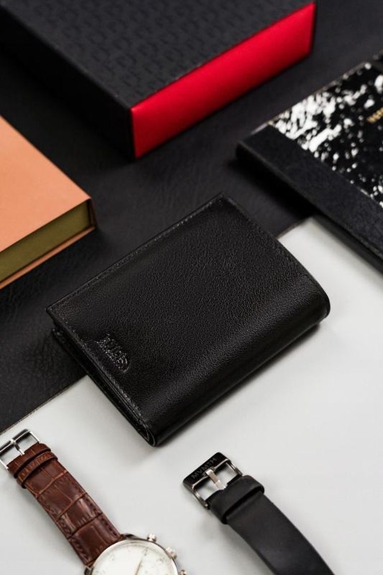 Portfel, czarny, skórzany, RFID, Peterson