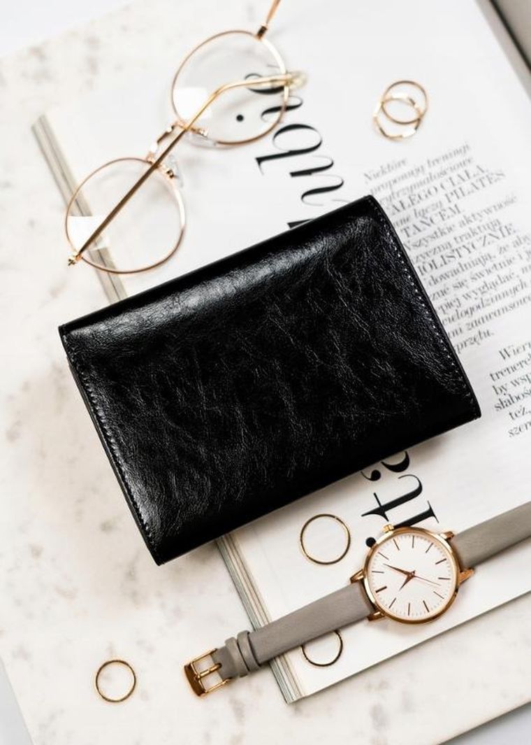 Portfel, czarny, skórzany, RFID, Peterson