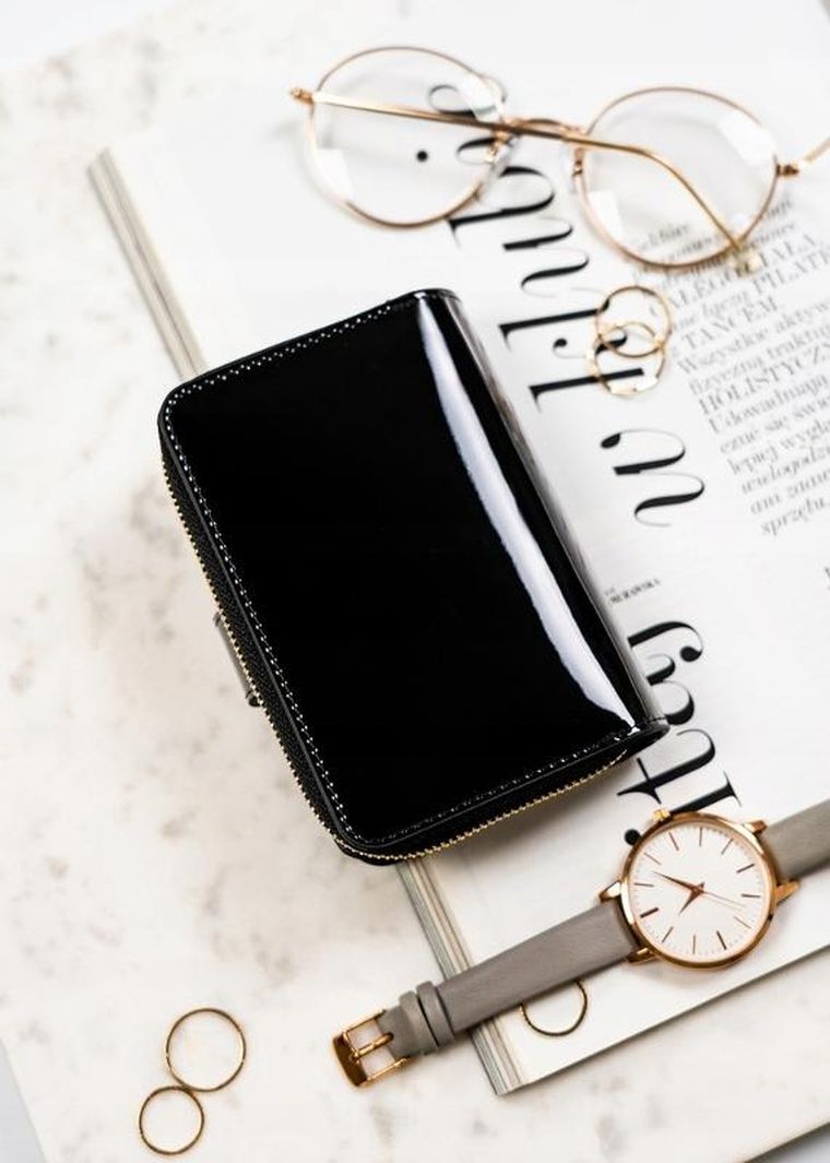 Portfel, czarny, skórzany, RFID, Peterson