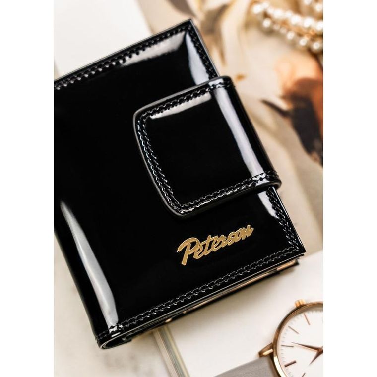Portfel, czarny, skórzany, RFID, Peterson