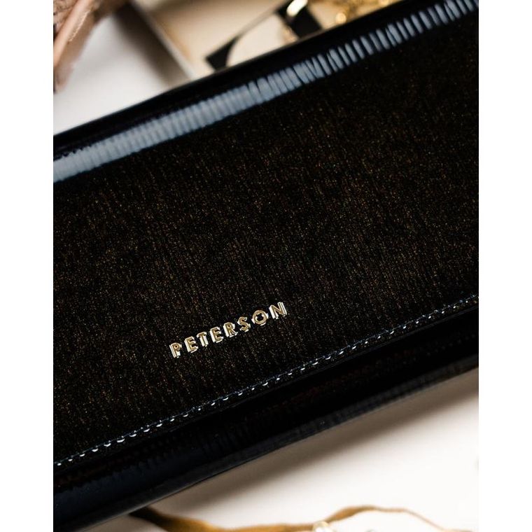 Portfel, czarny, skórzany, RFID, Peterson
