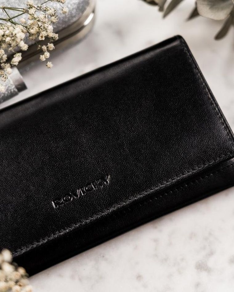 Portfel, czarny, skórzany, RFID, Rovicky