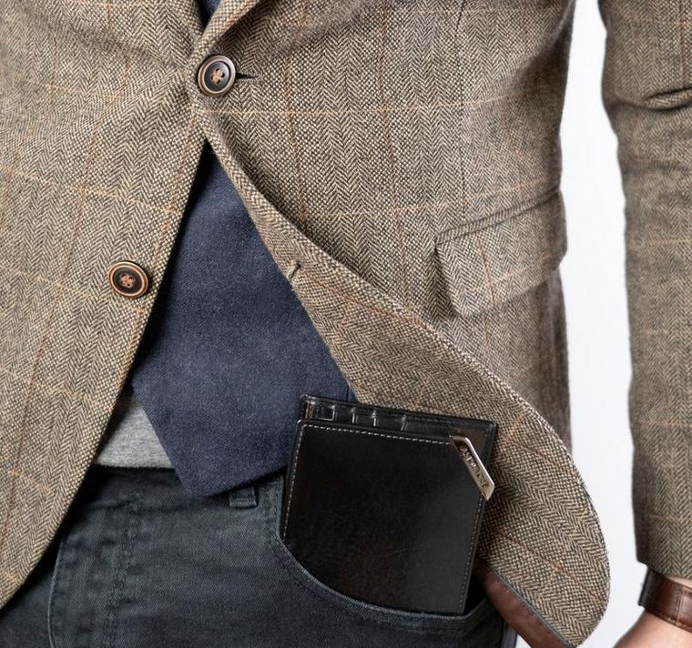 Portfel, czarny, skórzany, RFID, Rovicky