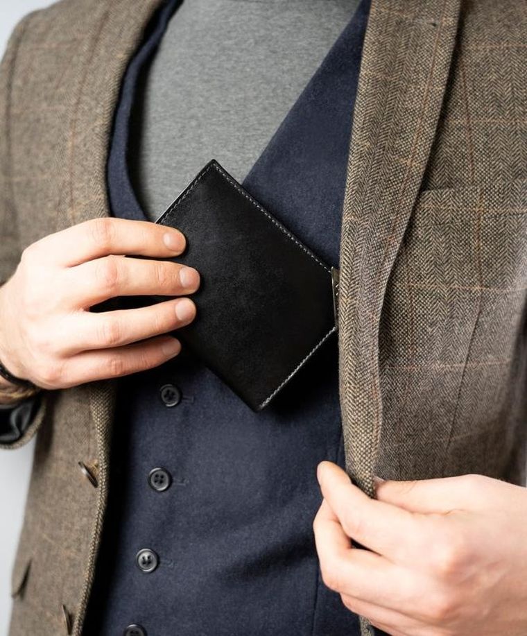 Portfel, czarny, skórzany, RFID, Rovicky