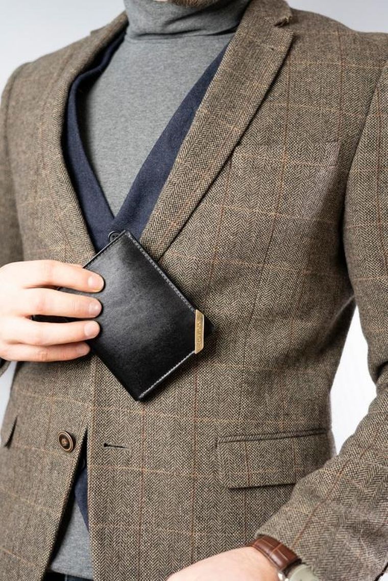 Portfel, czarny, skórzany, RFID, Rovicky