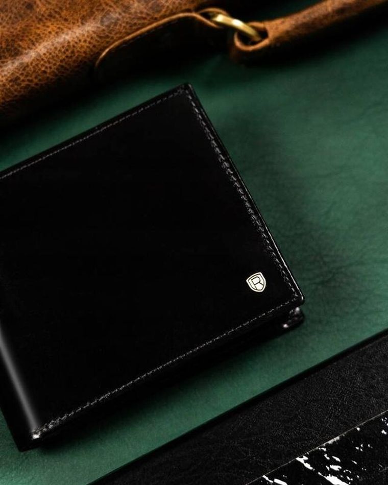 Portfel, czarny, skórzany, RFID, Rovicky