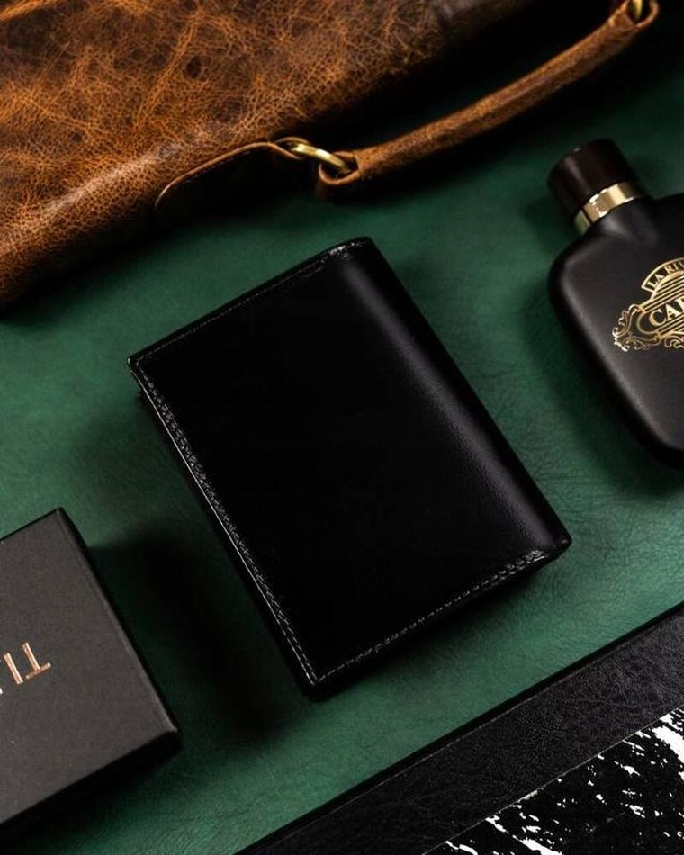 Portfel, czarny, skórzany, RFID, Rovicky