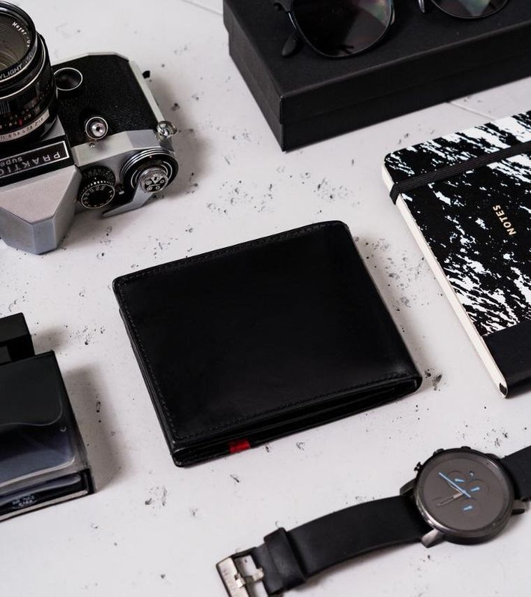 Portfel, czarny, skórzany, RFID, Rovicky