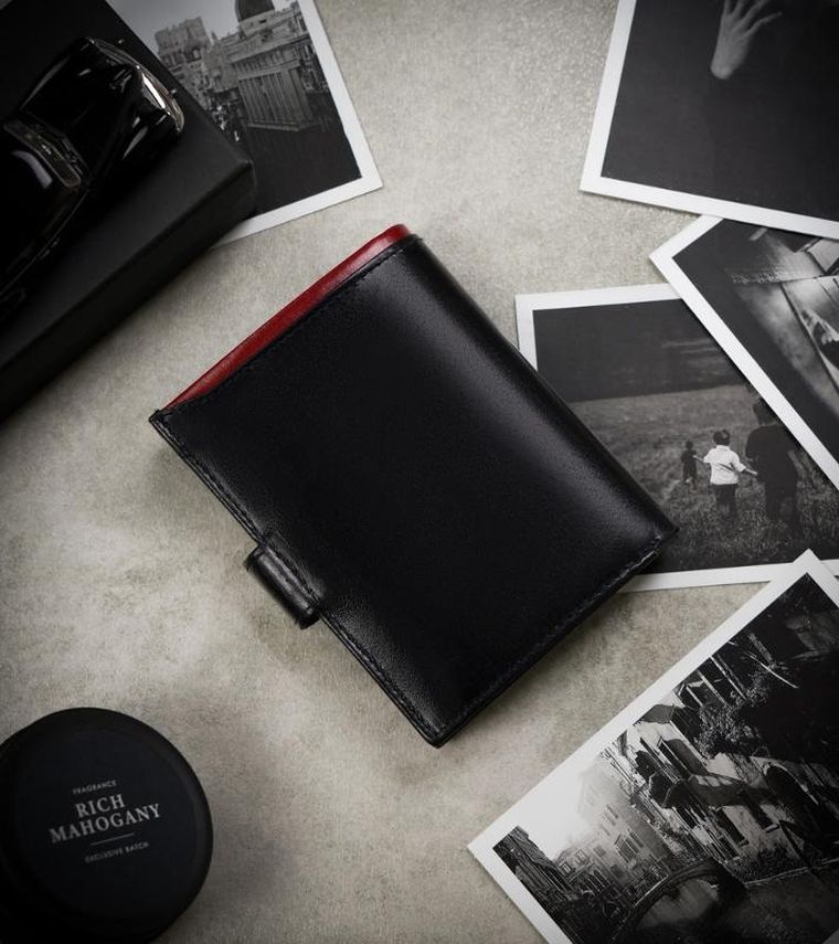 Portfel, czarny, skórzany, RFID, Rovicky