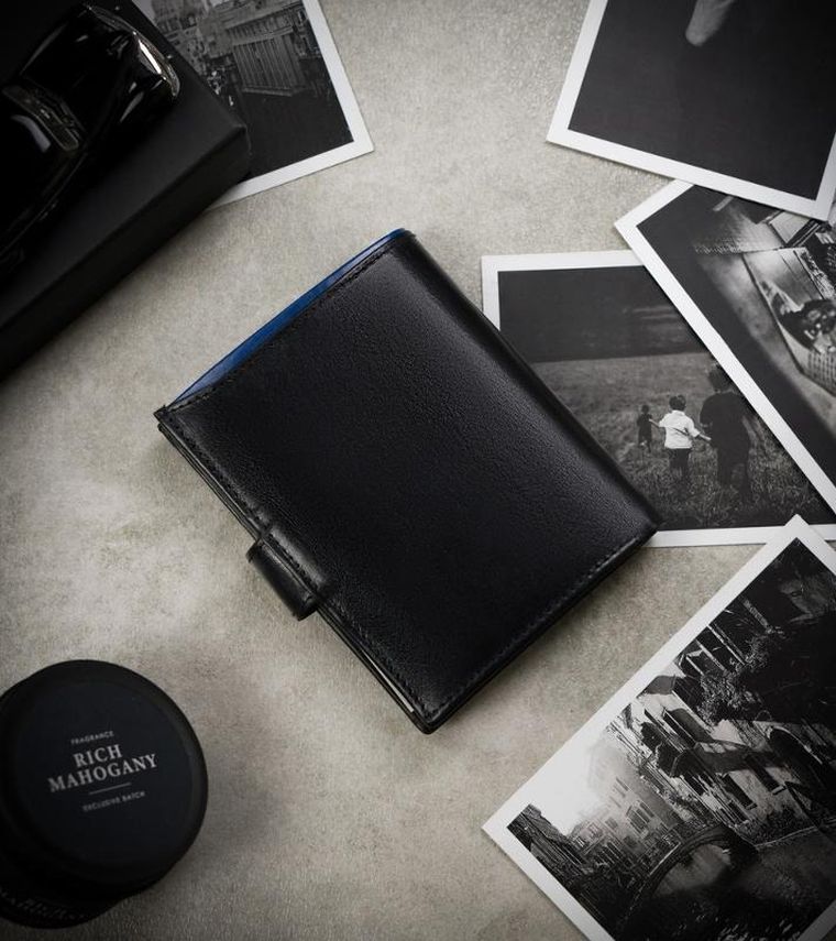 Portfel, czarny, skórzany, RFID, Rovicky