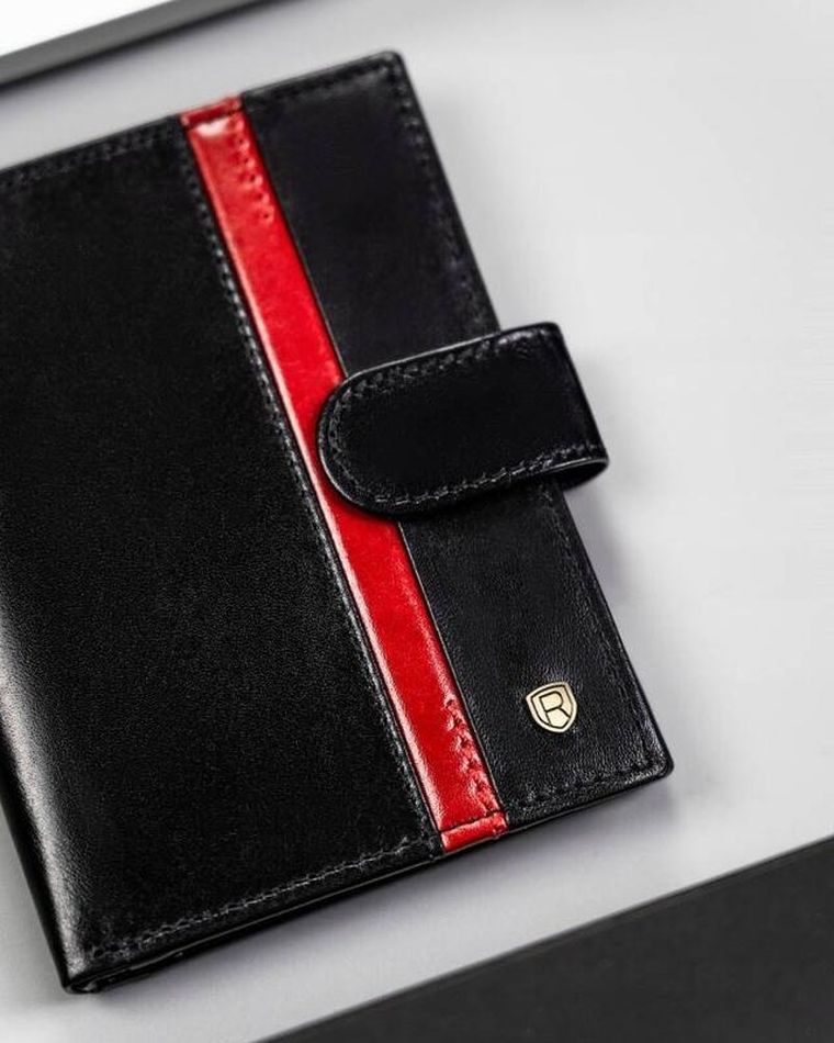 Portfel, czarny, skórzany, RFID, Rovicky