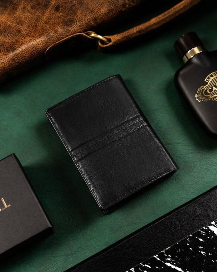 Portfel, czarny, skórzany, RFID, Rovicky