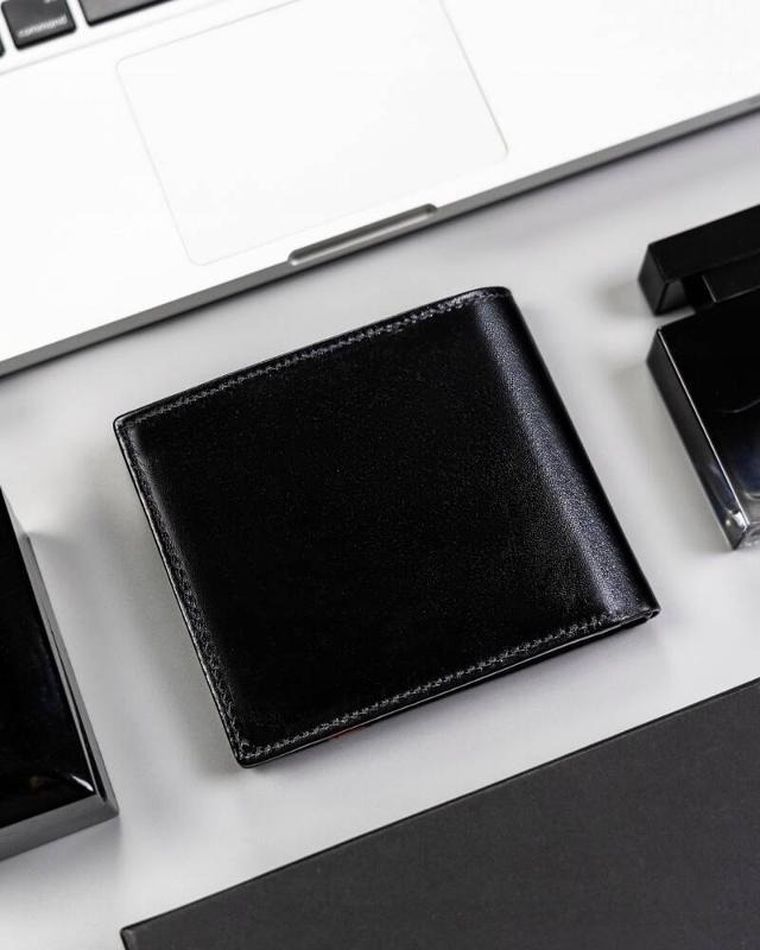 Portfel, czarny, skórzany, RFID, Rovicky