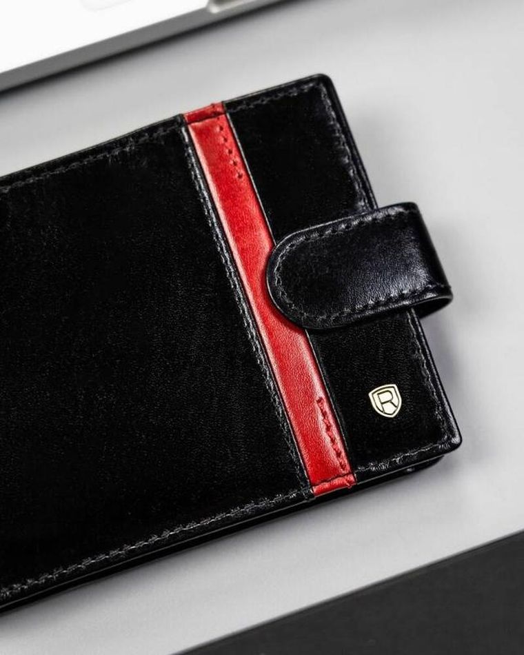 Portfel, czarny, skórzany, RFID, Rovicky