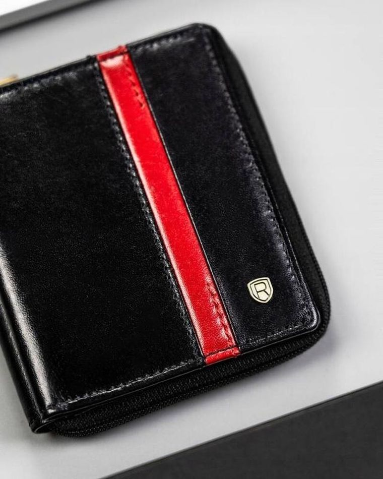 Portfel, czarny, skórzany, RFID, Rovicky