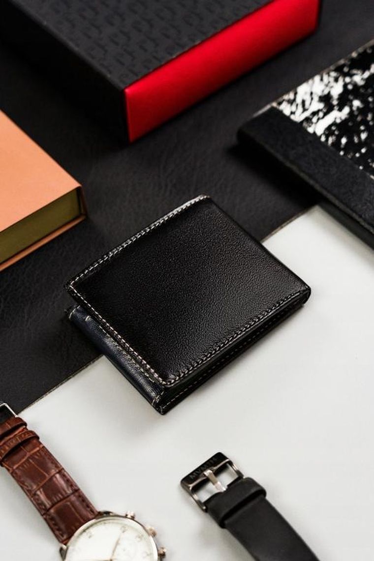 Portfel, czarny, skórzany, RFID, Rovicky