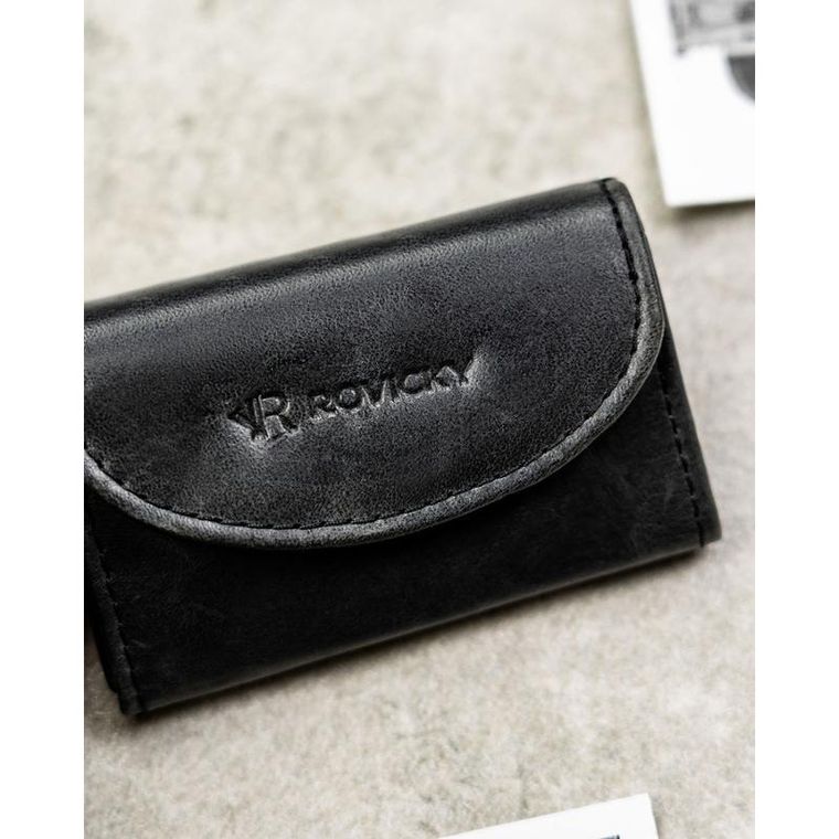 Portfel, czarny, skórzany, RFID, Rovicky