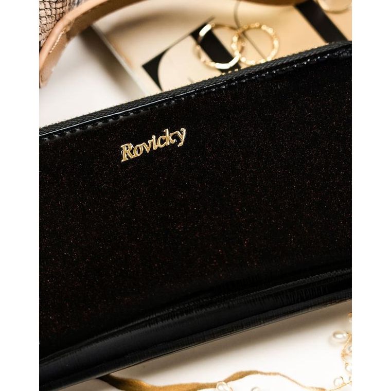 Portfel, czarny, skórzany, RFID, Rovicky