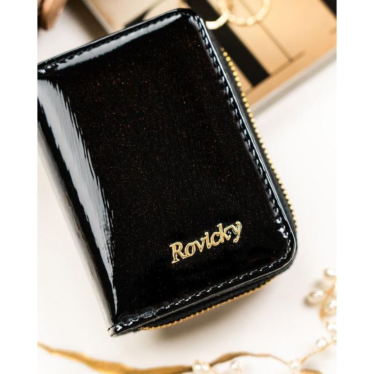 Portfel, czarny, skórzany, RFID, Rovicky