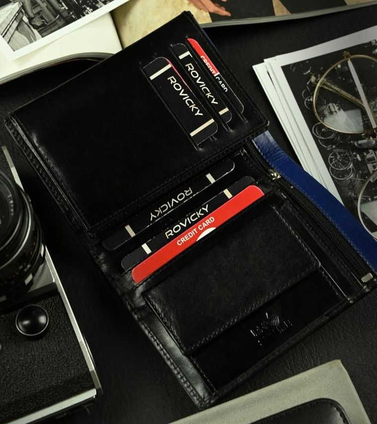 Portfel, czarny, skórzany, Ronaldo