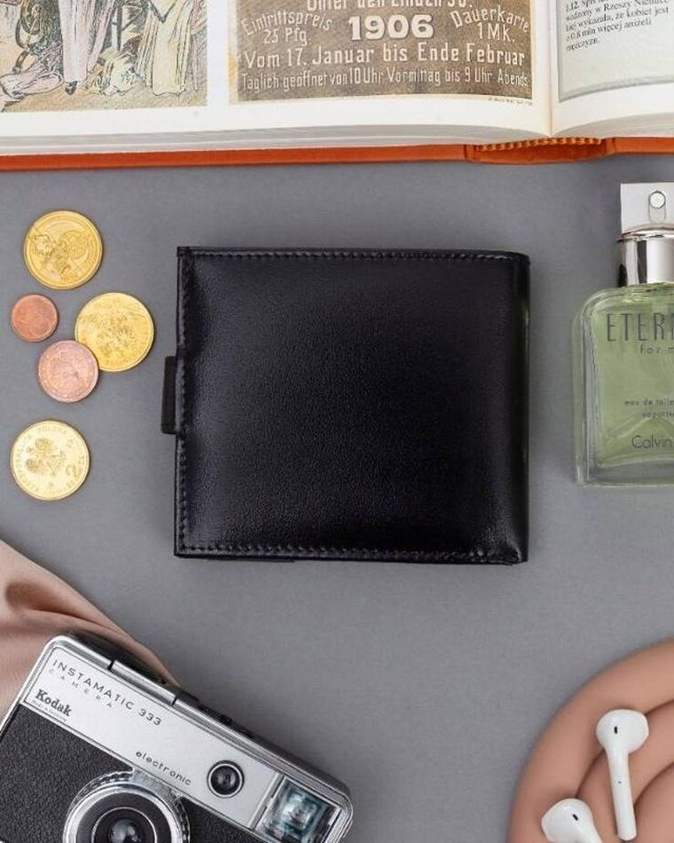 Portfel, czarny, skórzany, Ronaldo