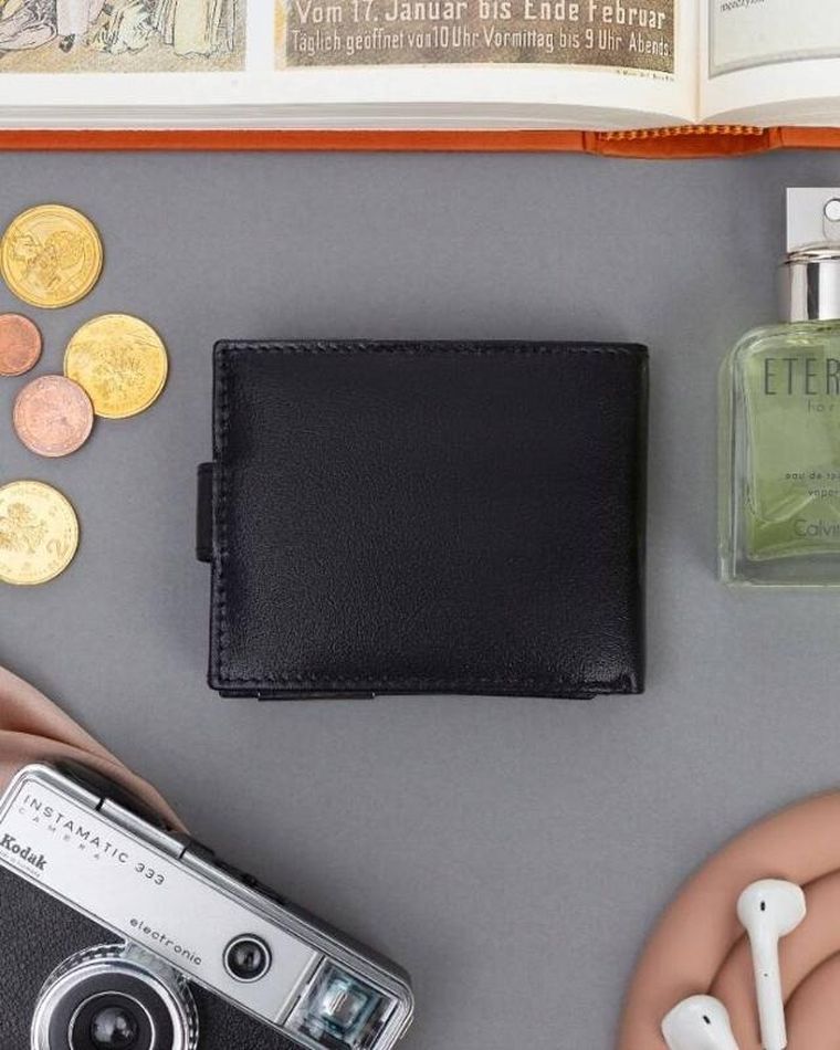 Portfel, czarny, skórzany, Ronaldo