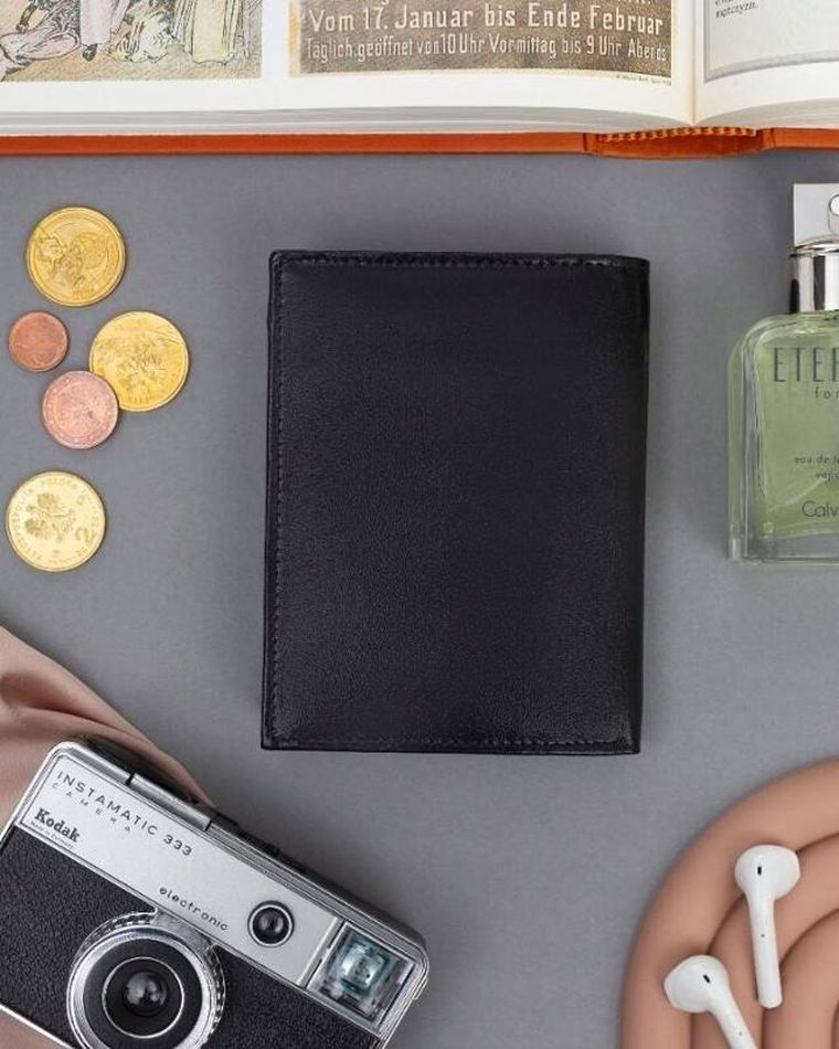 Portfel, czarny, skórzany, Ronaldo