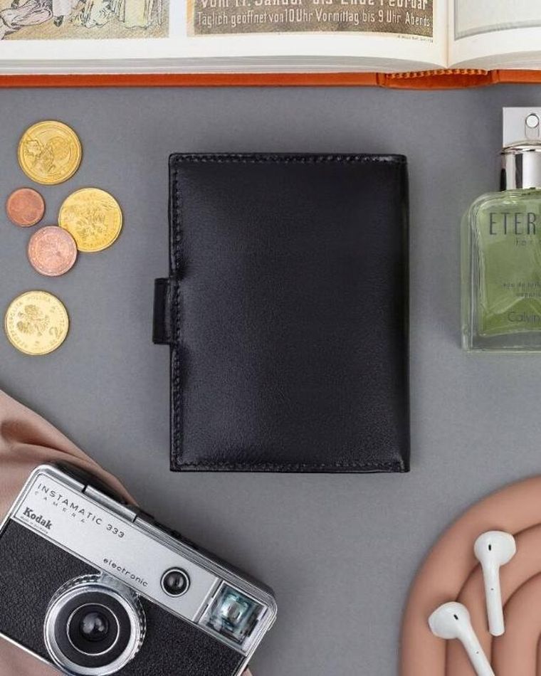 Portfel, czarny, skórzany, Ronaldo