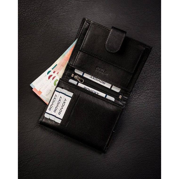 Portfel, czarny, skórzany, Ronaldo